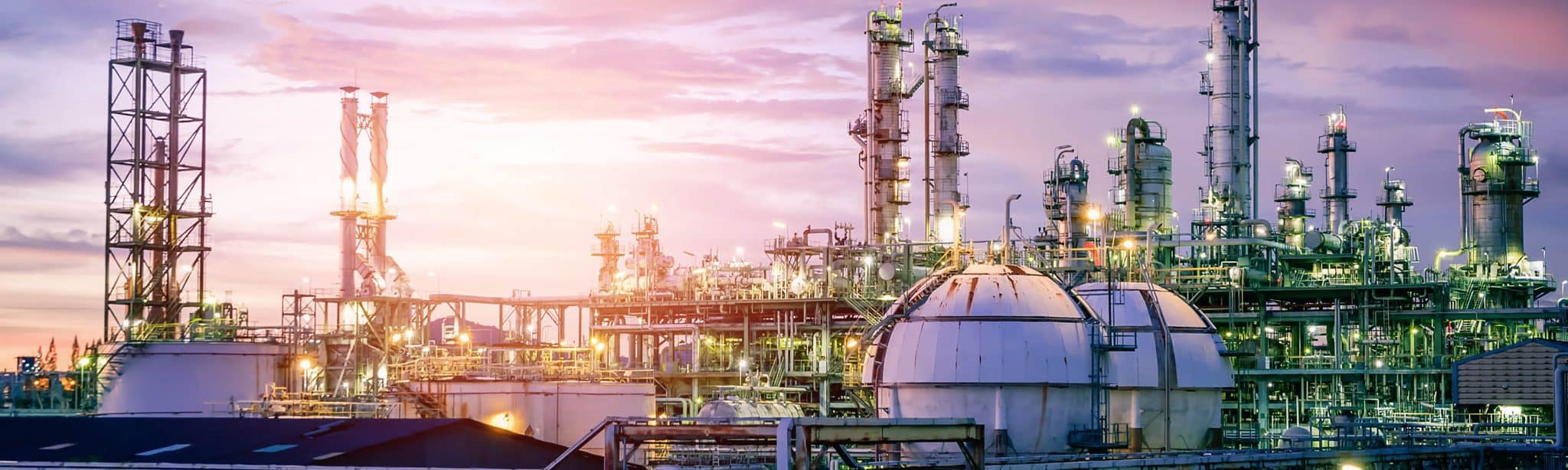 Industrial refinery at dusk